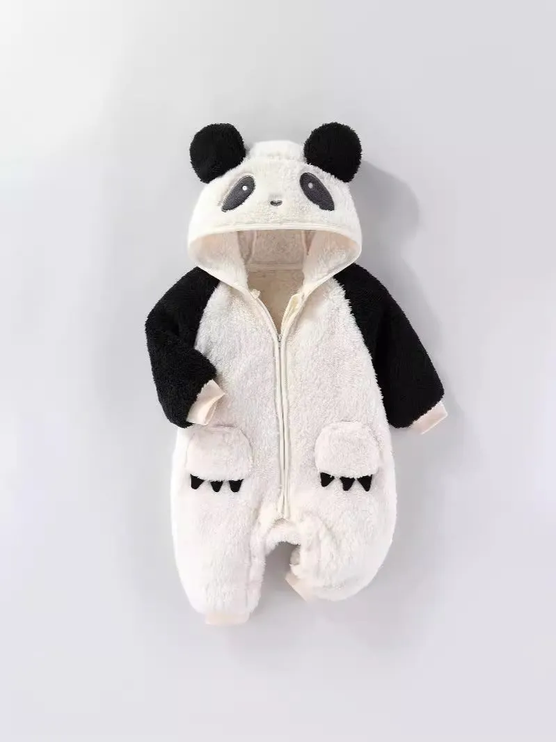 Winter Plush Animal Insulation Cotton-padded baby rompers