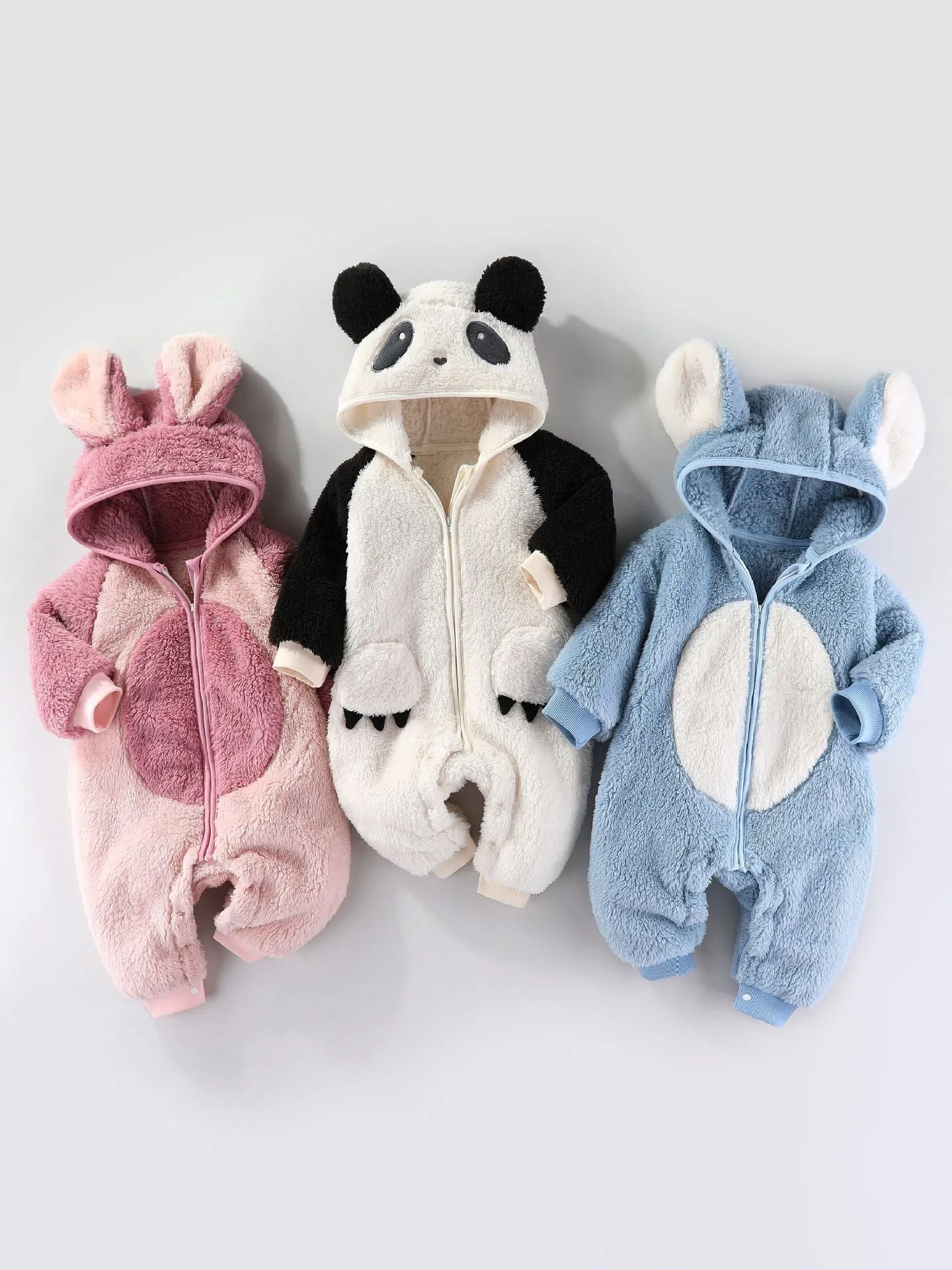 Winter Plush Animal Insulation Cotton-padded baby rompers