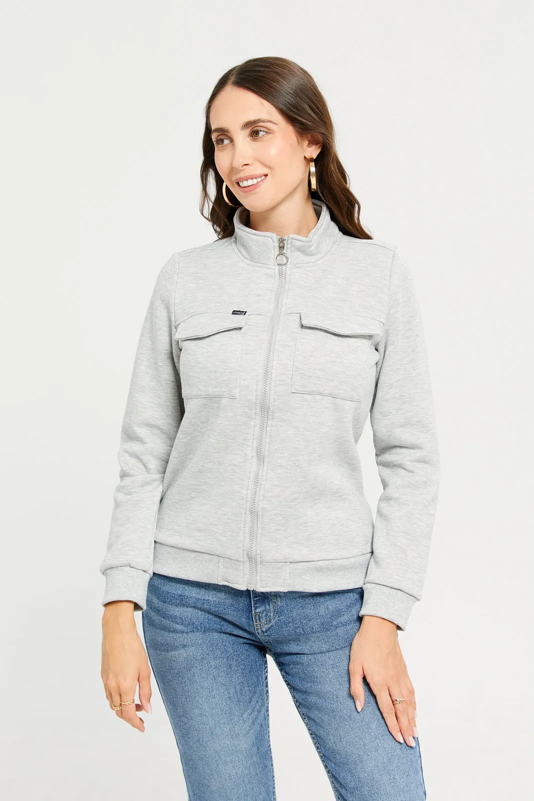 Women Grey Short Jacket