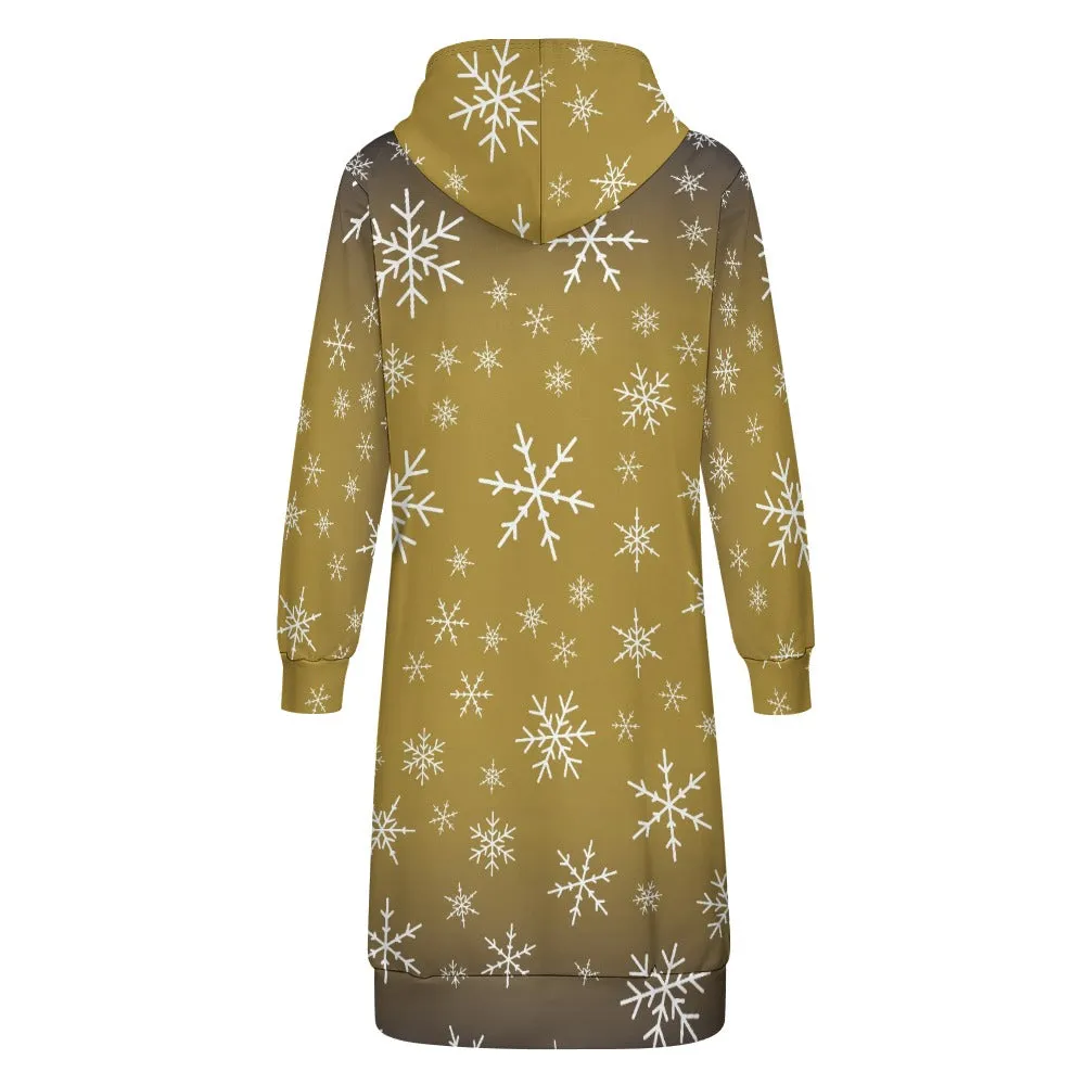 Women's Warm Snow long Hoodie - Lime